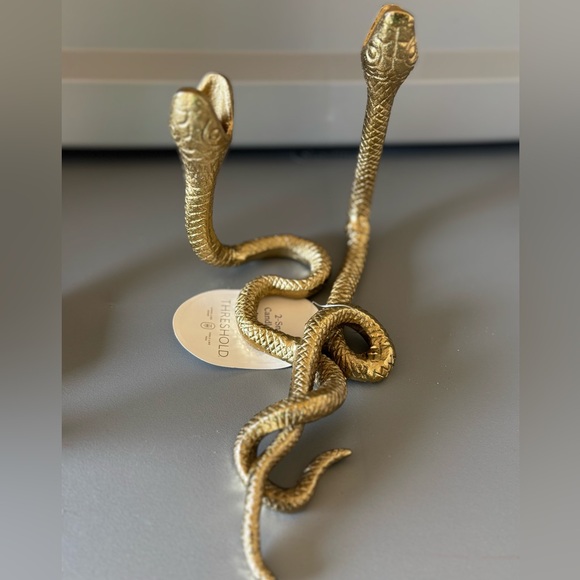 Gold Two headed Snaked Taper Candle Stand Holder -NWTS - Threshold - Picture 8 of 13